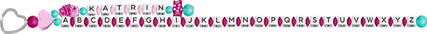 ABC-Kette mit Cupcake- und Bonbon-Motivperle